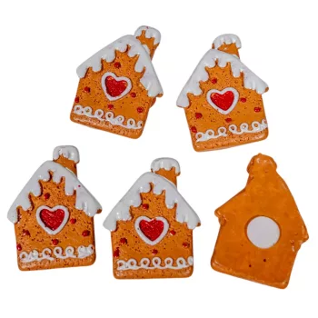 Mézeskalács házikó poly 4,5cm 5db-os