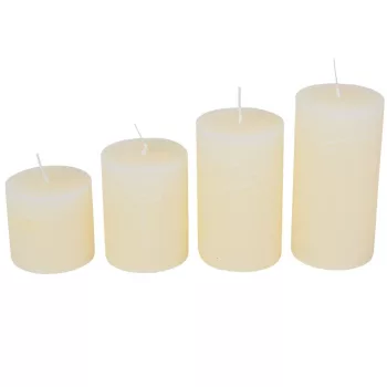 Rusztikus 60mm-es lépcsős henger gyertya Ivory (csom ár)