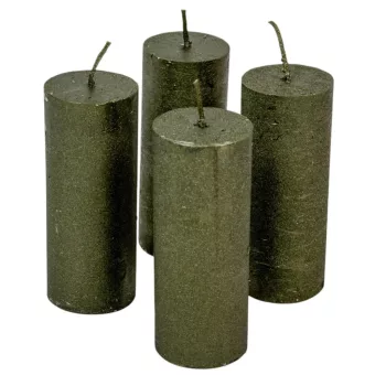  Rusztikus metál henger 40x100 mm oliva zöld 4db/csom (db ár)