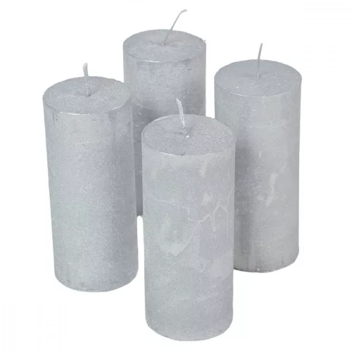 Rusztikus metál henger 50x120mm ezüst 4db/csom (db ár)