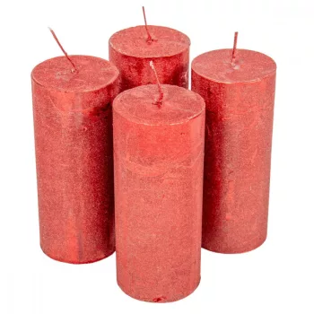 Rusztikus metál henger 50x120 mm piros 4db/csom (db ár)