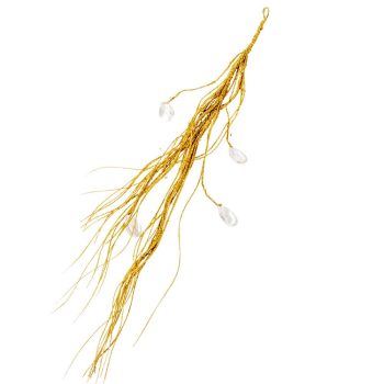 Glitteres dekor ág sztrasszal arany 44cm