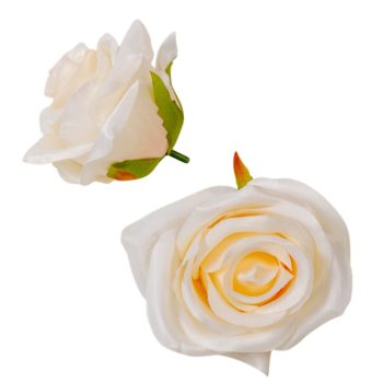 Rózsa virágfej ivory D7cm 24db/csom