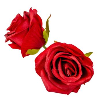 Rózsa virágfej piros D7cm 24db/csom