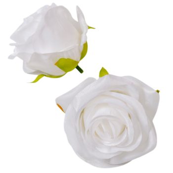 Rózsa virágfej fehér D7cm 24db/csom