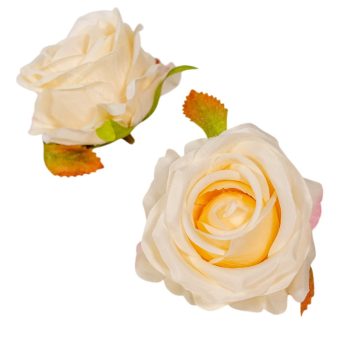 Rózsa virágfej krém D7cm 24db/csom