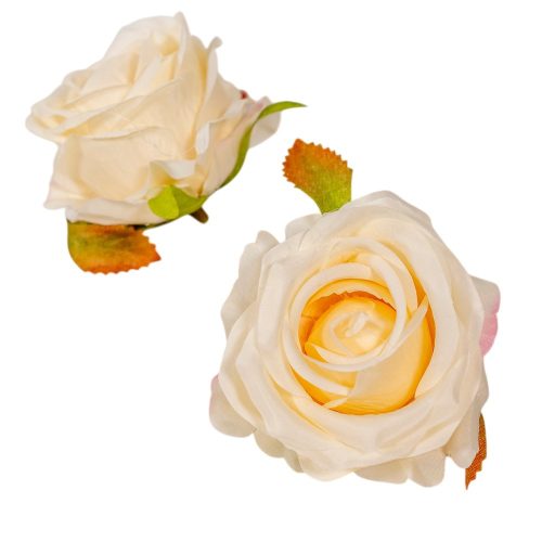 Rózsa virágfej krém D7cm 24db/csom