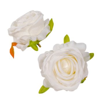 Rózsa virágfej fehér D7cm 24db/csom