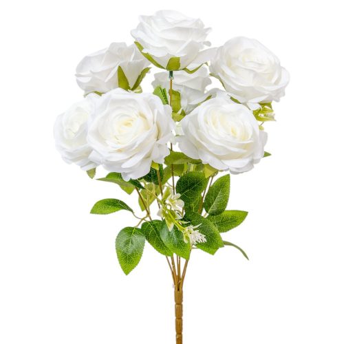 Rózsa csokor 7v. krém M45cm 24db/#