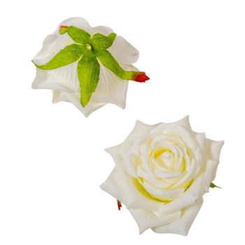   Gyémántrózsa virágfej krém 7cm 4 darabos csomagban rendelhető (darab ár!)