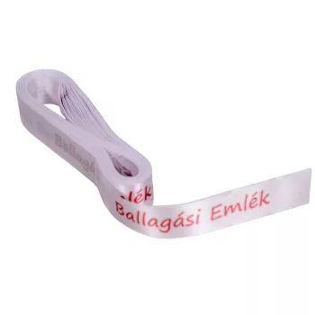   Ballagási szalag "Ballagási Emlék" felirattal fehér 2cmx15m