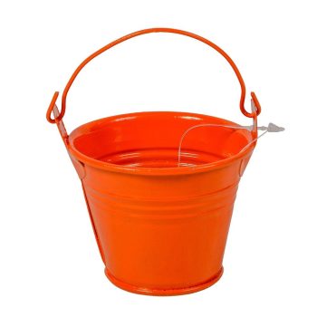 Fém vödör narancs D7x5,6cm