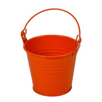 Fém vödör matt narancs D8,5x7cm