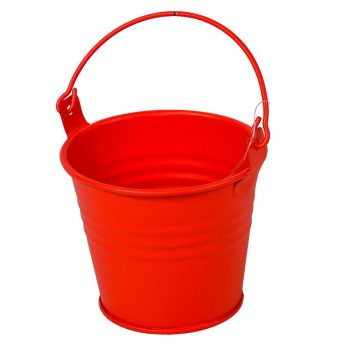 Fém vödör piros  8,5 cm x 7cm