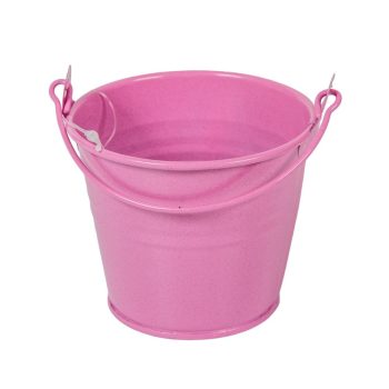 Fém vödör rózsaszín  D8,3cm M7cm