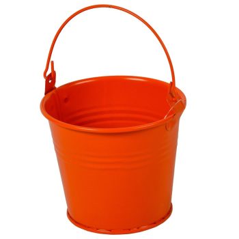 Fém vödör matt narancs D10x8,5cm