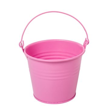 Fém vödör rózsaszín D10x8,5cm