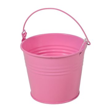 Fém vödör rózsaszín D11x9cm