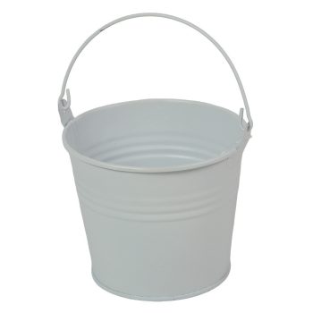 Fém vödör matt fehér D11x9cm