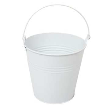 Fém vödör fehér D16x15cm