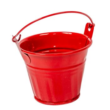 Esmé fém vödör piros D7x5,5cm