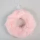 Szőr koszorú akasztós rózsaszín 16cm