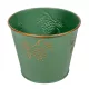 Kaspó fém tobozzal zöld-arany D11,5 M9cm