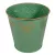 Kaspó fém tobozzal zöld-arany D13cm M12,5cm