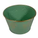 Kaspó fém tobozzal zöld-arany D15cm M9cm
