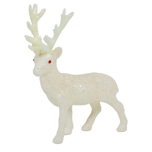 Szarvas glitteres fehér M15cm