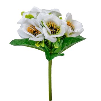 Anemona csokor 5 virágos fehér 21cm