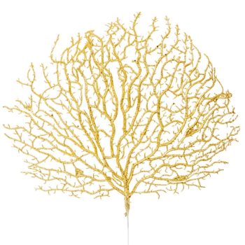 Glitteres legyező ág arany M44cm
