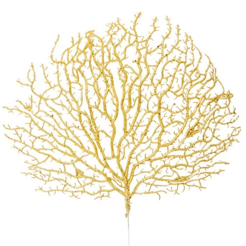 Glitteres legyező ág arany M44cm