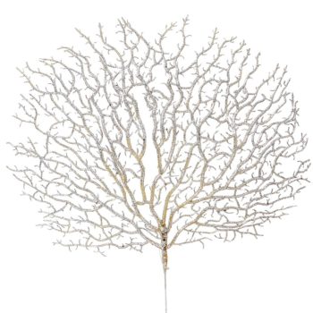 Glitteres legyező ág ezüst M44cm