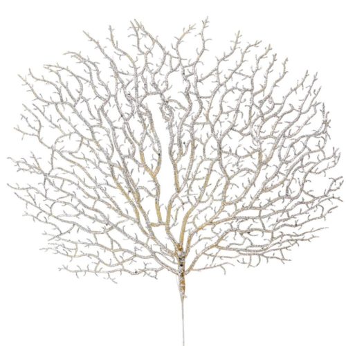 Glitteres legyező ág ezüst M44cm