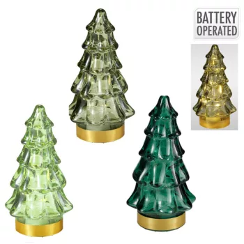 Karácsonyfa LED-es üveg 11cm