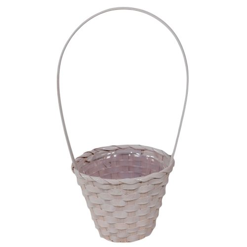 Bambusz füles kaspó fehér 14x36cm