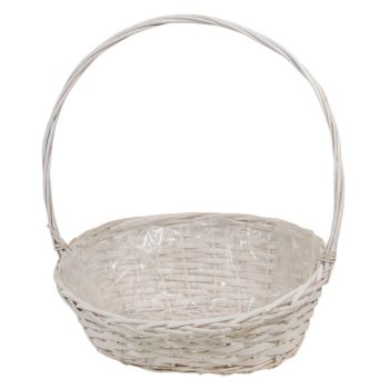 Fonott csemege kosár fehér  M38x42x30cm