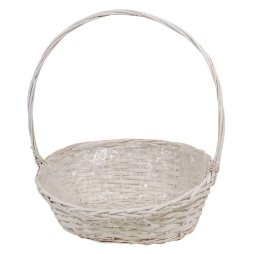 Fonott csemege kosár fehér  M38x42x30cm