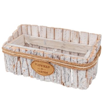 Fakéreg virágláda fehér M14x13x31cm