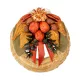 Szalma koszorú trópusi szárazvirág díszítéssel 20cm