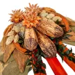 Szalma koszorú trópusi szárazvirág díszítéssel 30cm