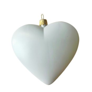 Műanyag szív karácsonyfadísz  -10cm