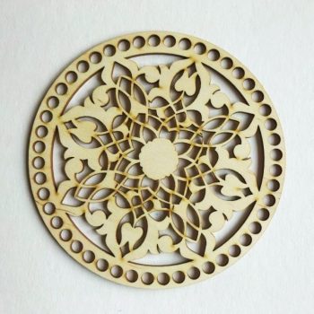 Natúr fa makramé alap - Mandala - 15 cm