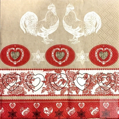 Húsvéti szalvéta  -  Kakasos