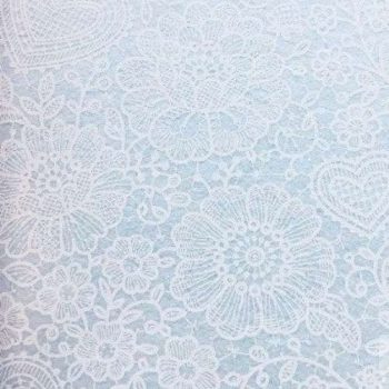 Csipkemintás puha filc anyag  világoskék 40x30cm