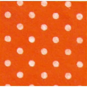 Pöttyös  puha filc anyag narancs - fehér 40x30cm