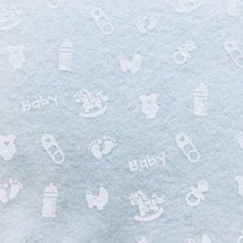 Baby mintás puha filc anyag - égkék 40x30cm