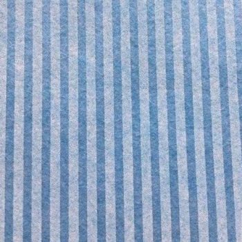 Csíkos puha filc anyag égkék - krém 40x30cm