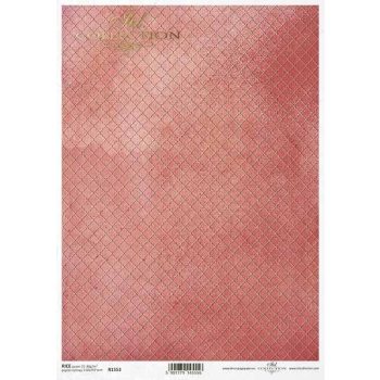 Rizspapír A4 - Háttér minta - vörös-korall geometrikus 